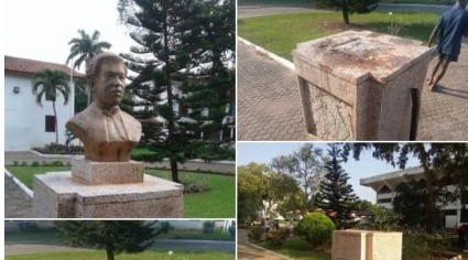 Vandals of UG take away bust of John Mensah Sarbah from the Vikings hall after riot