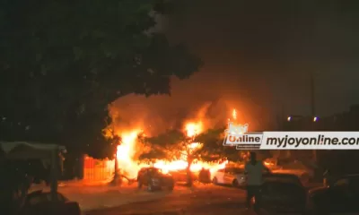 Fire catches Mechanic shops in Asokwa Kumasi