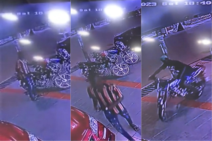 CCTV footage shows how burglars stole a motorcycle in East Legon