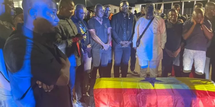 Dwamena's body arrived in Accra late Friday night at the Kotoka International Airport. The player had a history of cardiac difficulties, having had three heart failures in the years preceding his death.